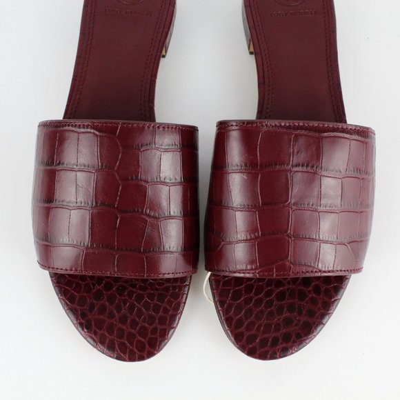 NEW TORY BURCH Martine Croc-effect Slides– Chic & Versatile Summer Shoes - Picture 8 of 13